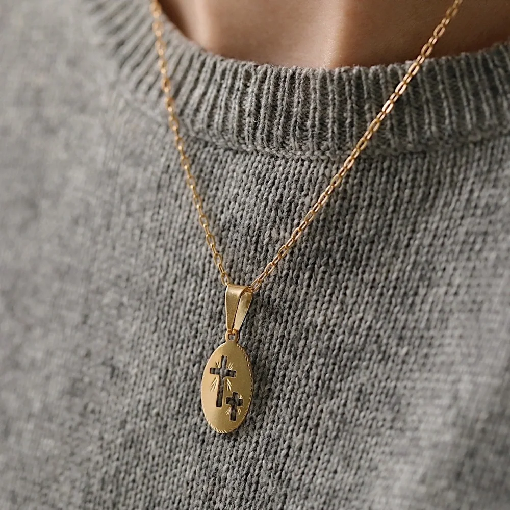 Dainty Cross Necklace | 18k Gold Filled